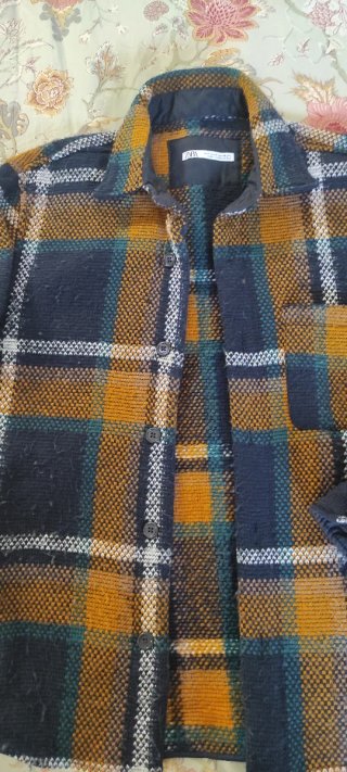 Sobrecamisa Zara cuadros multicolor