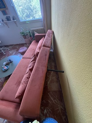 Sofá Cama Terciopelo rojo cobre
