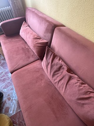 Sofá Cama Terciopelo rojo cobre