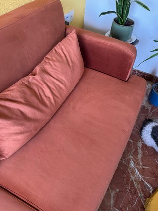 Sofá Cama Terciopelo rojo cobre