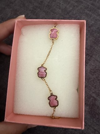 Pulsera inspirada de Tous Oso Rosa y Dorada