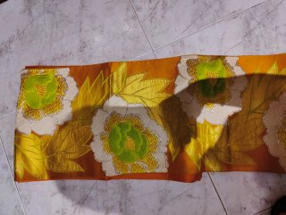 Kimono Japonés Original Flores Naranja Rosa