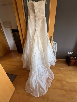 Vestido de Novia Beige y Blanco