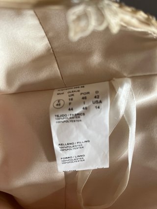 Vestido de Novia Beige y Blanco