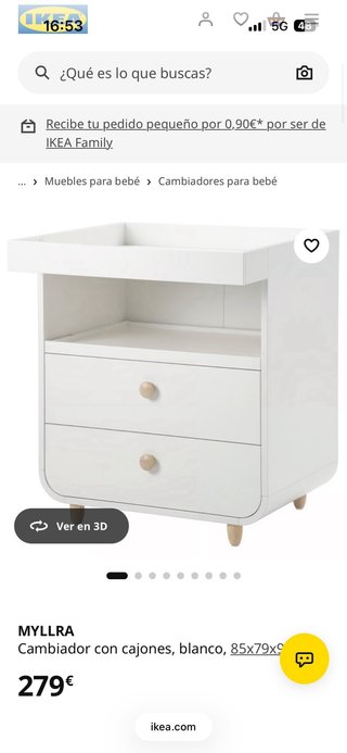 Cambiador Bebé IKEA MYLLRA