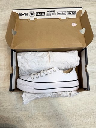 Converse Piel Plataforma Blancas