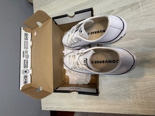 Converse Piel Plataforma Blancas
