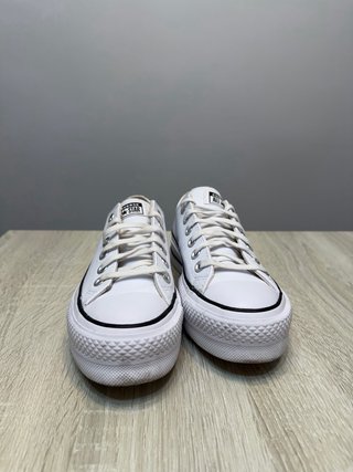 Converse Piel Plataforma Blancas