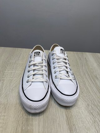 Converse Piel Plataforma Blancas