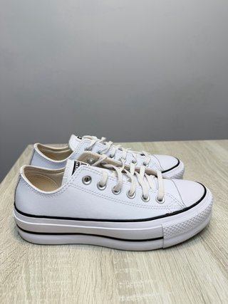 Converse Piel Plataforma Blancas