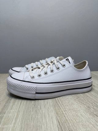 Converse Piel Plataforma Blancas