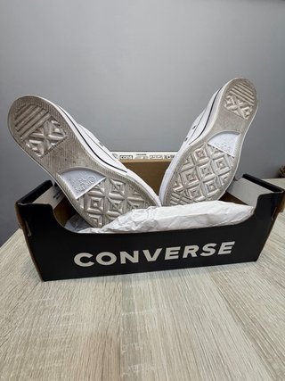Converse Piel Plataforma Blancas