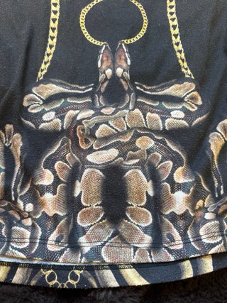 Camiseta Zara con estampado de Serpiente y Cadenas