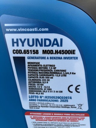Hyundai Generatore inverter 4Kw silenziato
