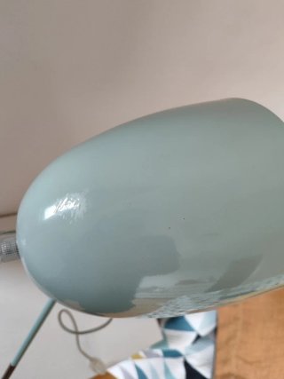 2 Lámparas de mesa,  trípode, turquesa