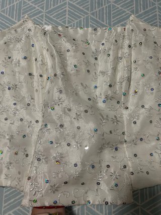 Corpiño/Top de fiesta plateado talla 44