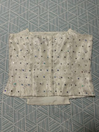 Corpiño/Top de fiesta plateado talla 44