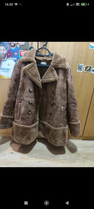 Abrigo pelo marrón forrado T.42-44