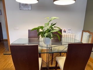 Mesa comedor cristal y hierro forjado G Povo