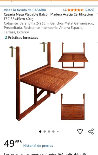 Mesa plegable de madera