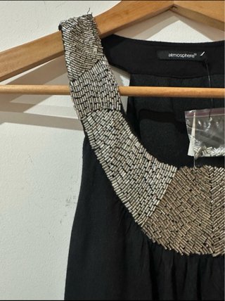 Top Bershka lentejuelas plateadas talla XS