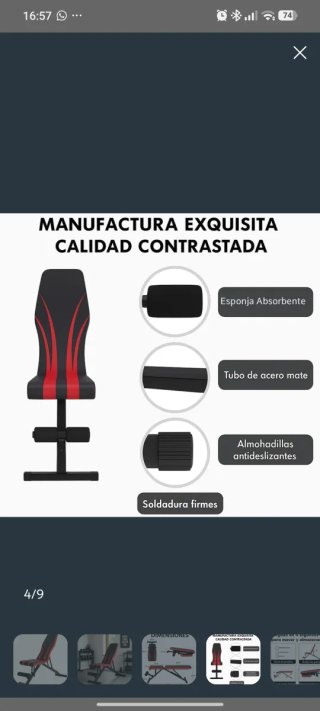 Banco de musculación ajustable