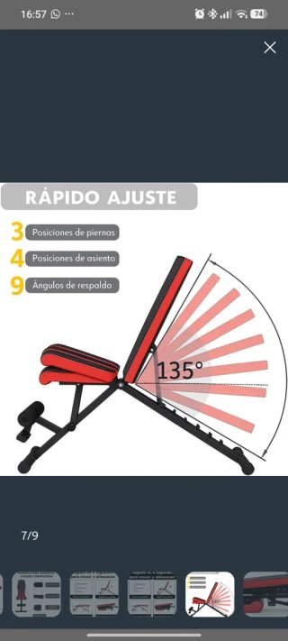 Banco de musculación ajustable