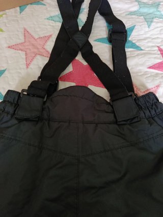 Pantalón de esquí negro con tirantes infantil