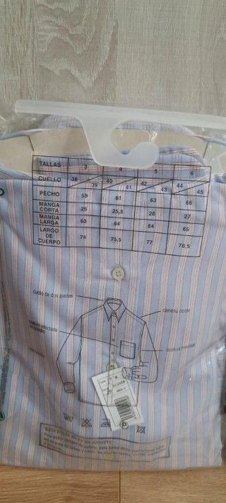 Camisa Hipercor Hombre Talla L rayas Azul/Rosa