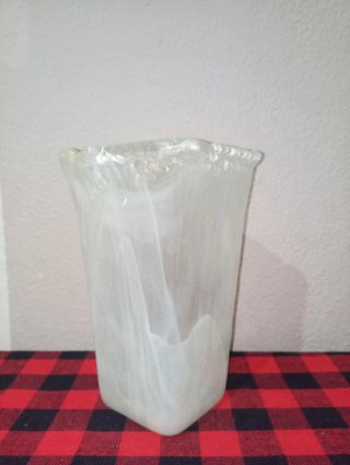 Jarrón decorativo cristal blanco
