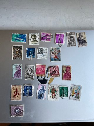 Lote de sellos ptas antiguos matasellados
