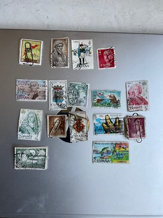 Lote de sellos ptas antiguos matasellados