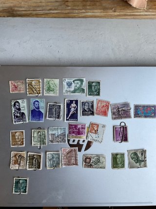 Lote de sellos ptas antiguos matasellados