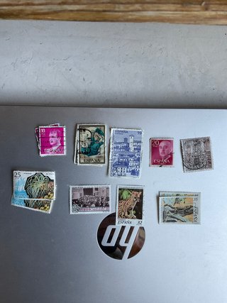 Lote de sellos ptas antiguos matasellados