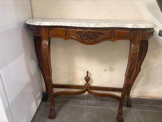 Consola recibidor mármol y madera