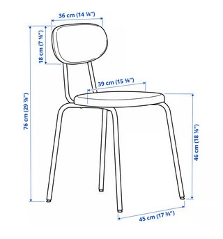 Silla Ikea Ostano Negra (3 uds)