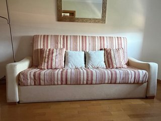 Sofá Cama Matrimonio Rayas Rosas/Beige