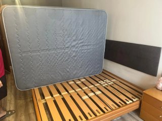 Cama completa 150x190 | Colchón + somier de madera