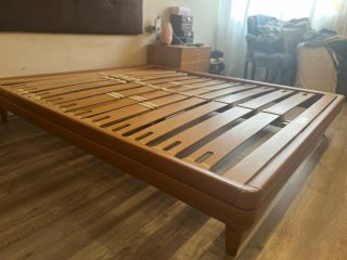 Cama completa 150x190 | Colchón + somier de madera