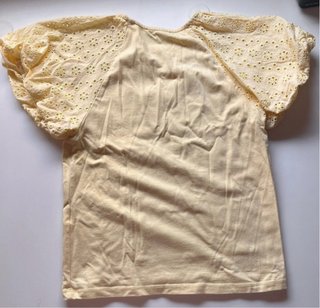 Top Bershka manga abullonada bordada S