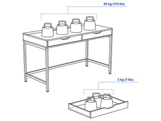 Escritorio IKEA Gris ALEX 132x58