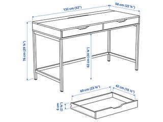 Escritorio IKEA Gris ALEX 132x58