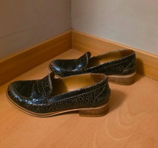 Mocasines piel efecto craquelado T37