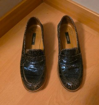 Mocasines piel efecto craquelado T37