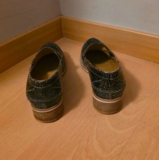 Mocasines piel efecto craquelado T37
