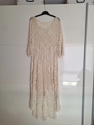 Vestido Ibicenco Beige Crochet