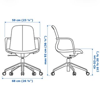 Silla de escritorio Langfjall blanca y beige