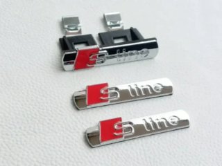 Audi Sline Emblema de Parilla y 2 Logos Laterales
