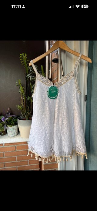 Vestido playero blanco encaje