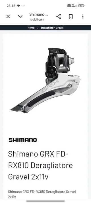 Deragliatore anteriore Shimano GRX Gravel 2x11v